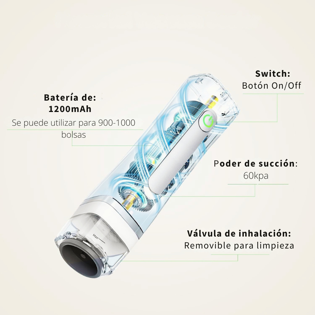 Vaku – Selladora al Vacío Portátil para Alimentos  | Batería Recargable